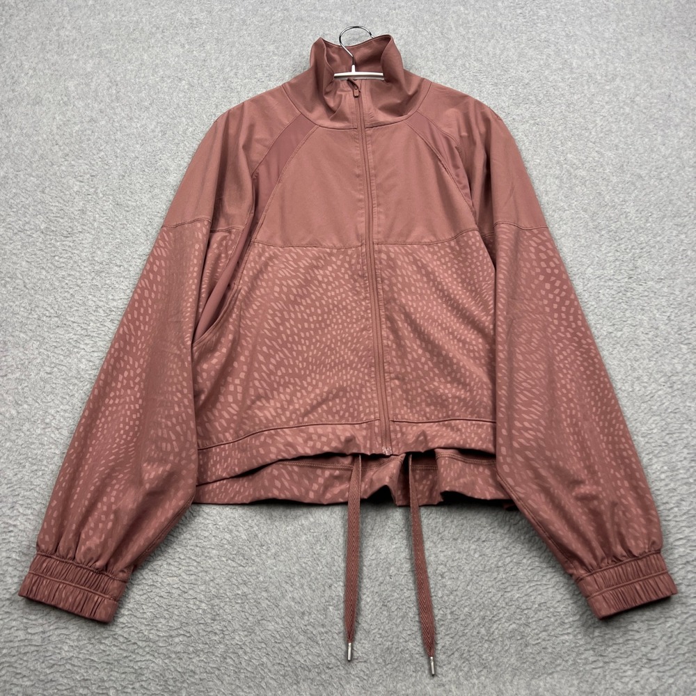 Lululemon In Depth Jacket Womens 4* Chai Emboss Full Zip Cinch Oversized W3EMHS